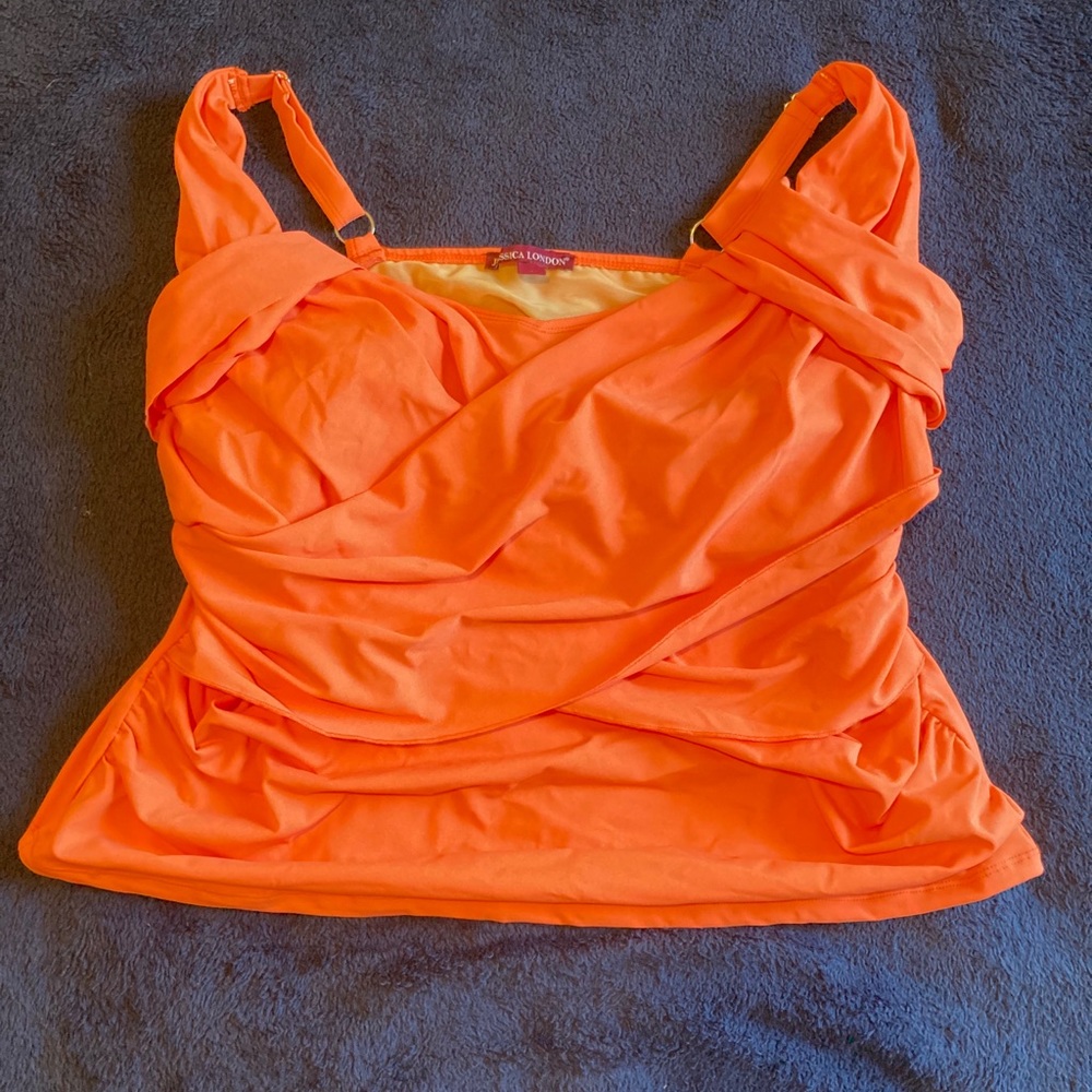 Peach color Jessica London plus size swim top 18W
